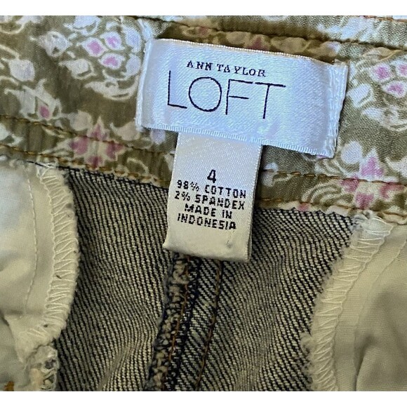 Ann Taylor Loft Women's Jeans Size 4 Modern Capri Blue Denim Cotton Buttons - Picture 5 of 5